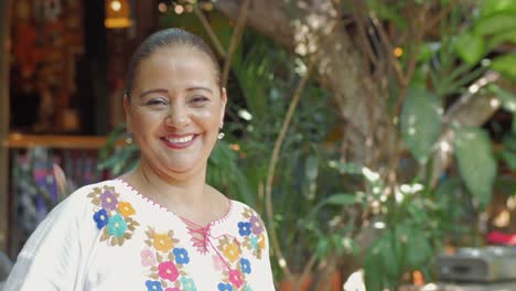 A-beautiful-middle-aged-hispanic-woman-looking-at-the-camera-in-Mexico