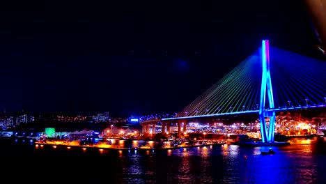 disparo-nocturno-de-puente-de-busan-Corea-y-puerto-de-la-nave