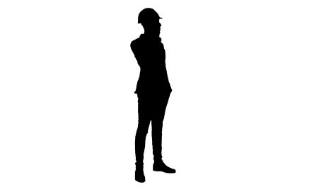 Silhouette-Contractor-in-hardhat-talking-on-mobile-phone