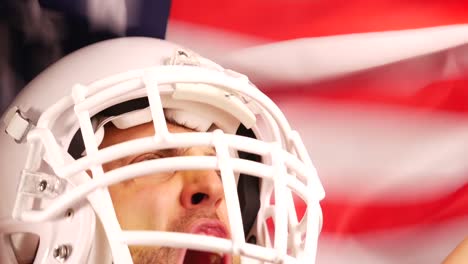 Player-of-American-Football-with-USA-flag