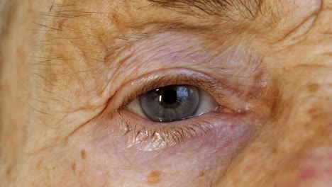 Face-and-eyes-of-elderly-person,-woman-aged-81-years