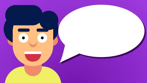 Smiling-male-Guy-Loop-Motion-Graphics-with-empty-speech-bubble-purple