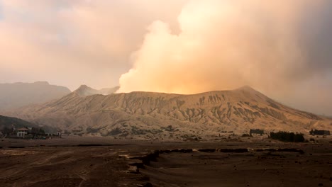 Bromo-Volcano-Landmark-Nature-Place-Of-Indonesia-4K-Time-Lapse-(tilt-up)