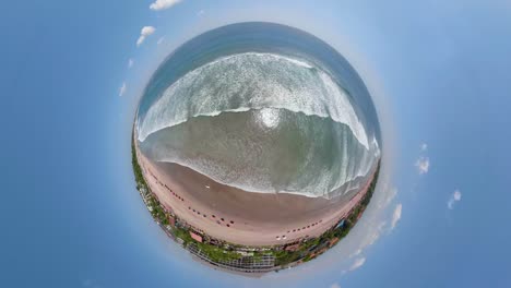 Aerial-view-beautiful-beach,-Bali,-Kuta