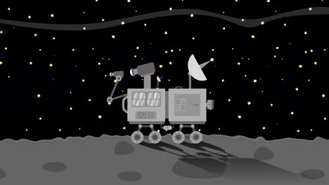 Raum-Rover,-die-Erhebung-von-Daten-über-den-Mond-im-Raum