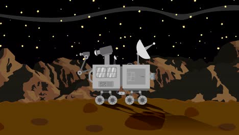 Raum-Rover-Datenerhebung-auf-dem-Mars-in-der-Nacht