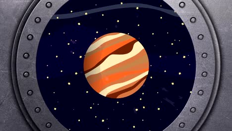 Blick-auf-dem-Planeten-Jupiter-aus-einem-Raumschiff-Fenster-immer-enger