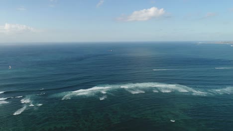 Stock-Aerial-footage-of-Sanur-Beach,-on-Bali,-Indonesia