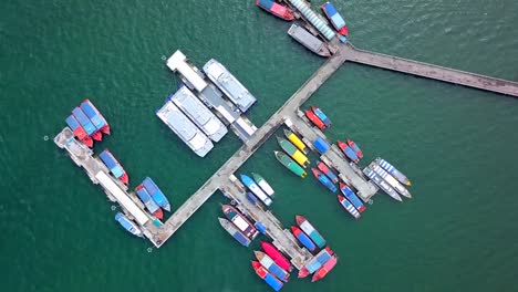 Aerial-view-Bali-Hai-Harbor-South-Pattaya,-Thailand