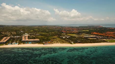 Aerial-view-beautiful-beach,-Bali