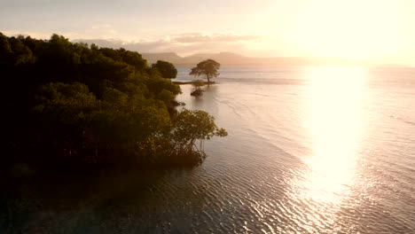 4K-Drone-Footage-of-Sunset-in-West-Bali-National-Park-Menjangan