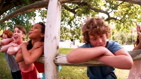 mixed-race-person-of-laughing-children-in-a-summer-park