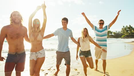 Friends-on-the-Beach-at-Sunset