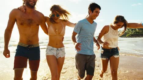 Friends-on-the-Beach-at-Sunset