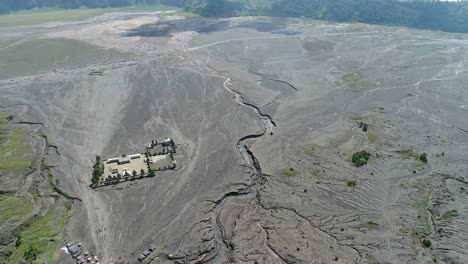 Crater-of-Bromo-vocalno,-East-Java,-Indonesia,-Aerial-view.