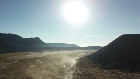 Mountain-Bromo-crater,-East-Java-Indonesia,-Taken-from-drone