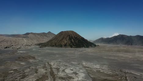 Mountain-Bromo-crater,-East-Java-Indonesia,-Taken-from-drone