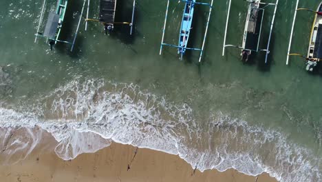 Stock-Aerial-footage-of-Sanur-Beach,-on-Bali,-Indonesia