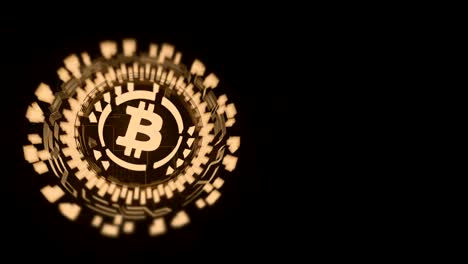 Gold-circular-hologram-rotating-bitcoin-sign