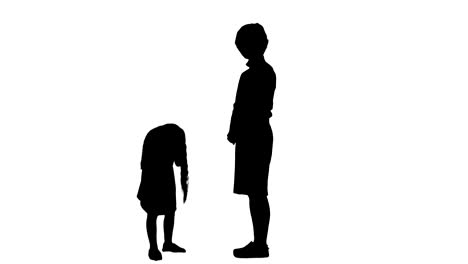 Silhouette-Beautiful-mother-and-daughter-giving-high-five-and-smiling-each-other-track-matte