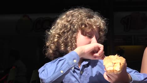 Boy-Eating-Hot-Dog-Lunch