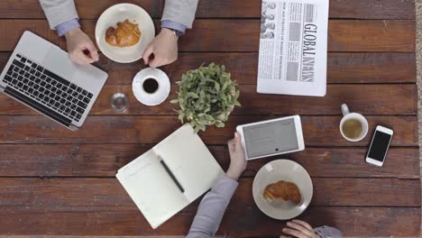 Businessmen-Working-at-Breakfast