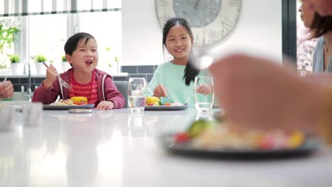 Children-Enjoying-a-Stir-Fry-with-Family