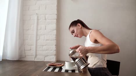 Breakfast.-Woman-Drinking-Coffee-In-Morning
