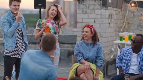 Young-Friends-Gathering-on-Rooftop