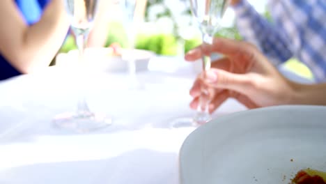 Plates-of-desserts-on-the-table-during-lunch