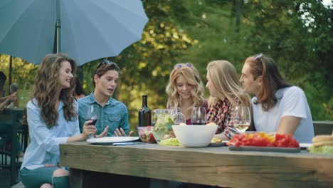 Friends-At-Picnic-Party.-Happy-Smiling-People-Enjoying-Picnic