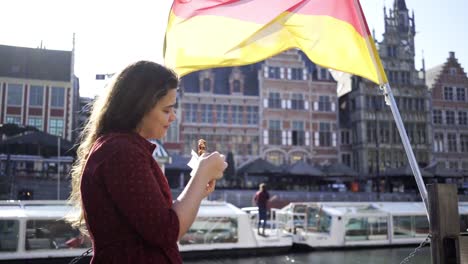 Girl-with-belgium-waffle