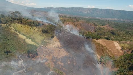 Aerial-view-Forest-fire.-Jawa-island,-Indonesia