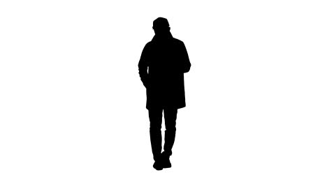 Silhouette-Thoughtful-look.-Man-walking-and-talking-to-himself