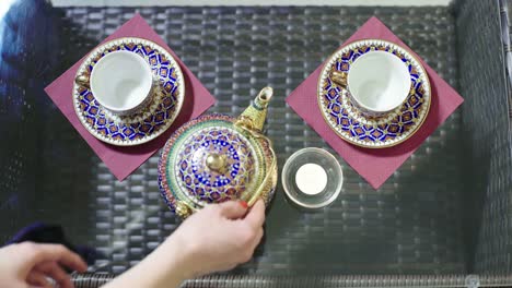 Point-Of-View-Shot-Of-Tea-Cup-At-Table