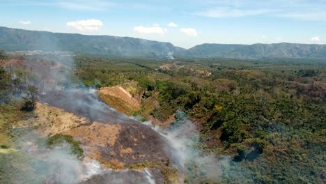 Aerial-view-Forest-fire.-Jawa-island,-Indonesia