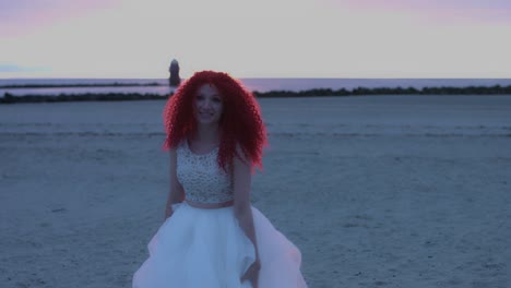 4k-Shot-of-a-Redhead-Bride-on-the-Beach