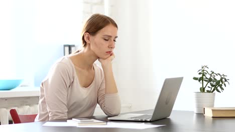 Sleeping-Creative-Woman,-Feeling-Tired-at-Office