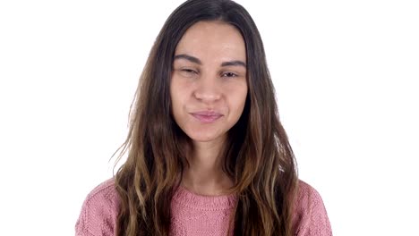 Portrait-of-Smiling-Young-Latin-Girl,-White-Background