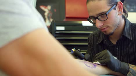 Close-Up-Of-Man-Having-Tattoo-In-Parlor-Shot-On-R3D