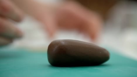 Close-Up-Of-Woman-In-Bakery-Making-Monkey-Cake-Decoration