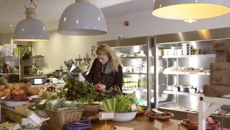 Woman-Shopping-For-Produce-In-Delicatessen-Shot-On-R3D