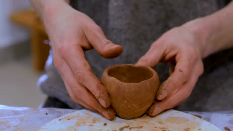 Professional-male-potter-making-mug-in-pottery-workshop