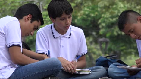 Adolescentes-estudiantes-haciendo-la-tarea