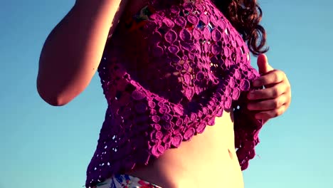 summer-vacation,-holidays,-travel-and-people-concept---smiling-girl-with-straw-hat-dancing-on-beach