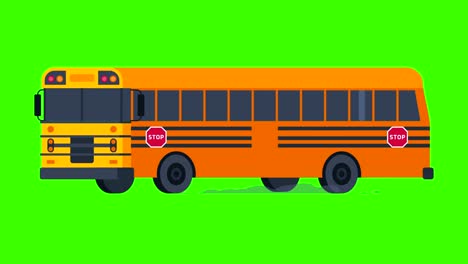 Schulbus-fährt-mit-Blaulicht-auf.-Transparenten-Hintergrund.