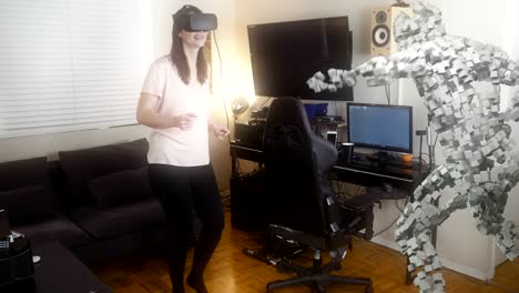 Woman-wearing-VR-googles-dancing-with-a-virtual-partner.