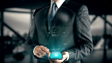 Businessman-with-Online-Advertising-hologram-concept