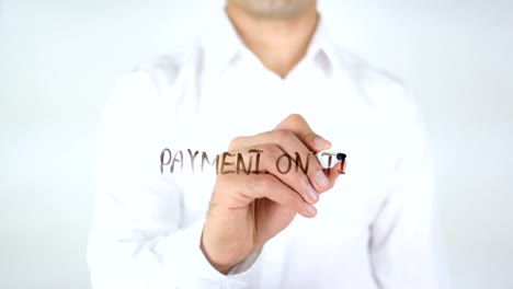 Payment-on-Time,-Man-Writing-on-Glass