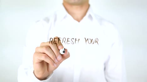 Refresh-Your-Mind,-Man-Writing-on-Glass